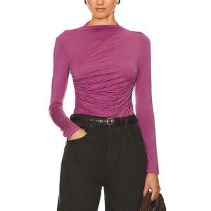 Enza Costa 'Viscose' Purple Jersey Twist Top Size XS